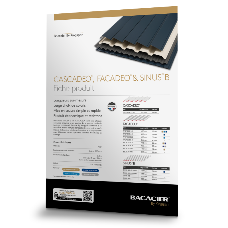 Fiche produit FACADEO®, SINUS® B & CASCADEO®