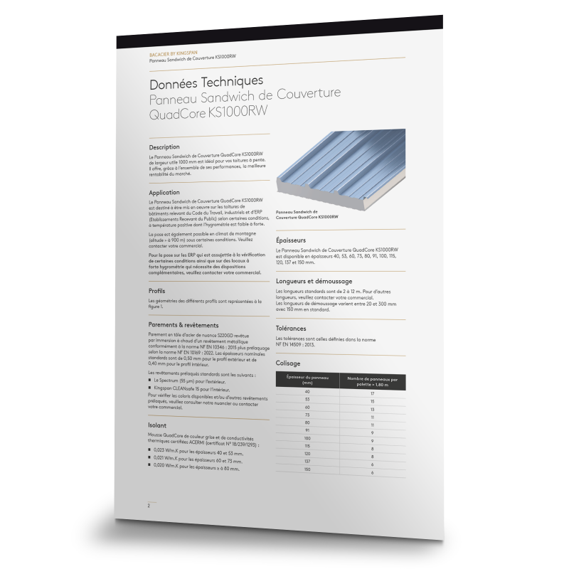 Fiche technique QuadCore KS1000RW