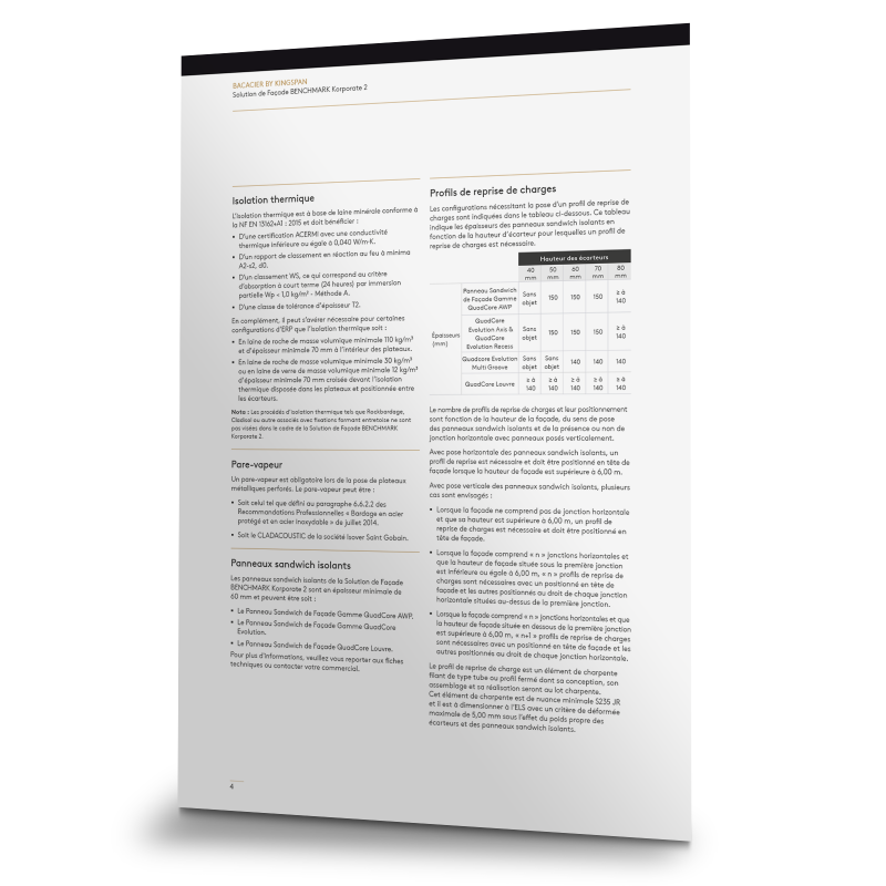 Fiche Technique Solution de Façade BENCHMARK Korporate 2