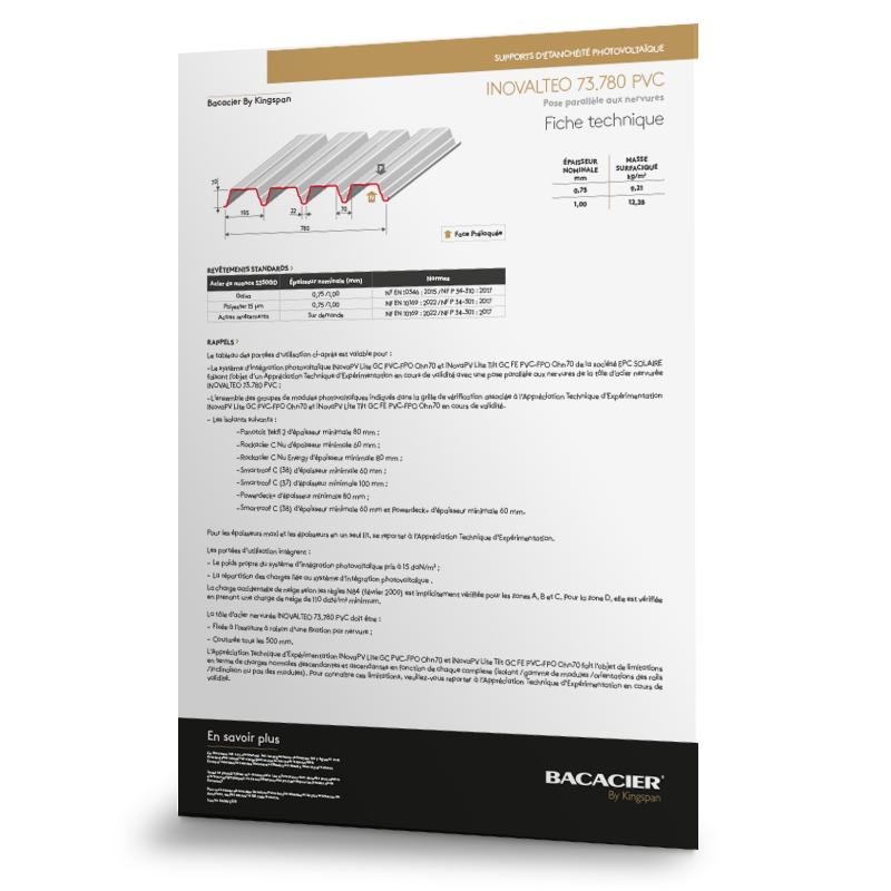 Fiche technique INOVALTEO 73.780 PVC