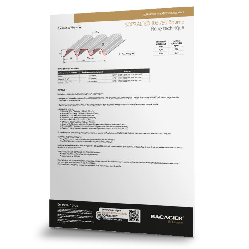 Fiche technique SOPRALTEO 106.750 Bitume
