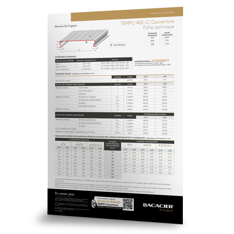 Fiche technique TEMPO 450 LC Couverture